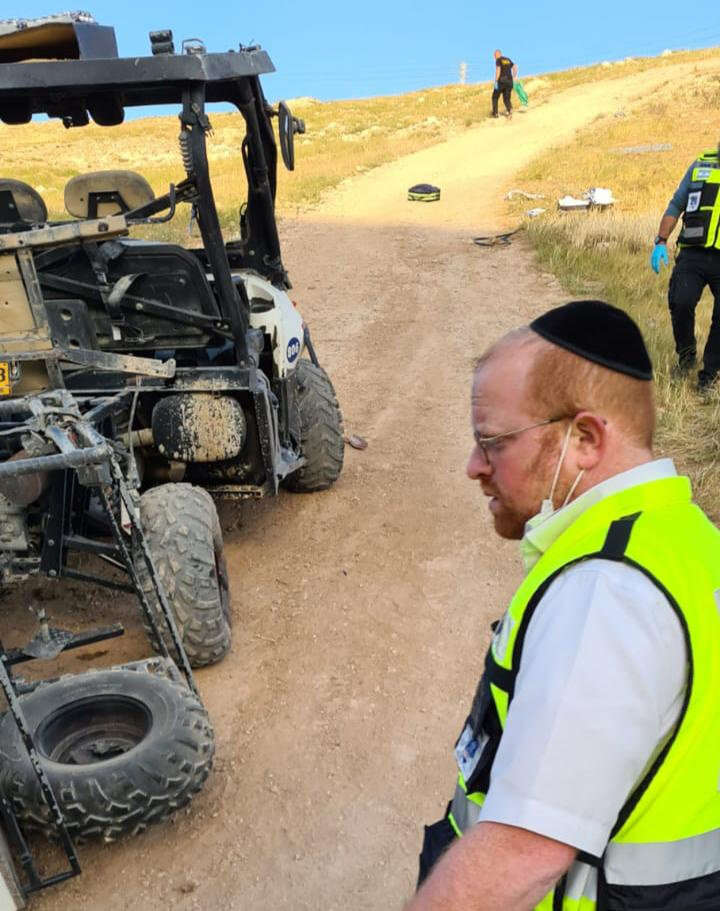 "זה רכב שטח בטיחותי, עם חגורות והכול. אבישי הכיר אותו טוב". זירת התאונה. | דוברות זק״א