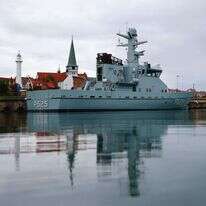ספינה צבאית דנית בים הבלטי, אמש. | EPA