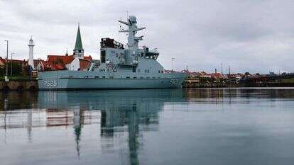 ספינה צבאית דנית בים הבלטי, אמש. | EPA