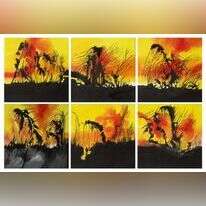 ליאת פולוצקי, "שריפת היערות", שמן על בד, ליאת פולוצקי, "שריפת היערות", שמן על בד,