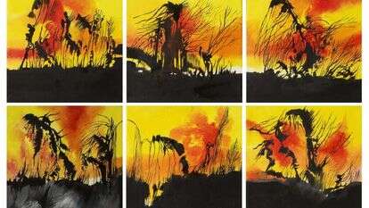 ליאת פולוצקי, "שריפת היערות", שמן על בד,