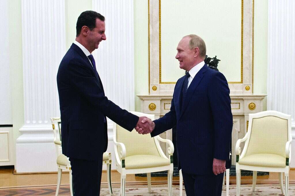 פוטין ואסד בפגישה במוסקבה, ספטמבר 2021. | אי.פי.איי