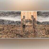 אורית חופשי, "ארעי", הדפס עץ, ראבינג, דיו ורישום עפרון על לוחות עץ אורן חתוכים ונייר קוזו ואבאקה עשוי ידנית, 2021. | יגאל פרדו