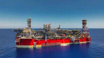 אסדת הגז כריש בשטח המחלוקת. | AFP אסדת הגז כריש בשטח המחלוקת. | AFP