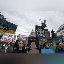 צ'כיה: הפגנה נגד פוטין ומלחמתו באוקראינה. | AFP