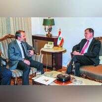 סטרפילד עם שר החוץ של לבנון, 2019. | AFP