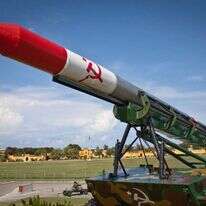 טיל שנותר כאנדרטה בקובה מימי משבר הטילים ב-1962, השבוע. | AFP