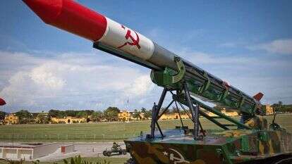 טיל שנותר כאנדרטה בקובה מימי משבר הטילים ב-1962, השבוע. | AFP