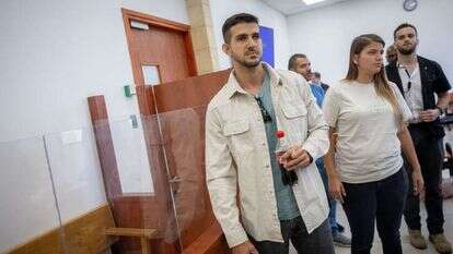 יונתן חסון, הנהג לשעבר של ארנון מילצ'ן, הבוקר בבית המשפט. | יונתן זינדל, פלאש 90