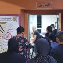 תור בקלפי ערבית, היום. | אסף גבור