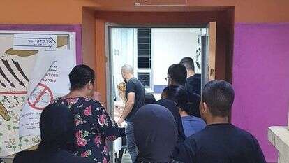 תור בקלפי ערבית, היום. | אסף גבור