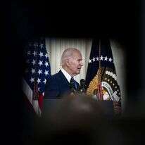 נשיא ארה"ב ג'ו ביידן נואם, אתמול. | EPA
