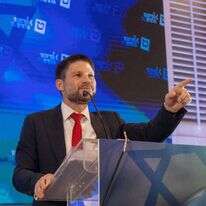 בצלאל סמוטריץ' במטה הציונות הדתית, ליל הבחירות. | יוסי אלוני/פלאש90