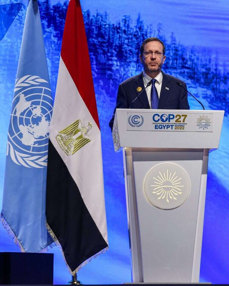 הנשיא הרצוג בוועידת האקלים בשארם א-שייח'. | AFP