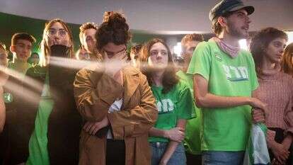 תומכי מרצ לאחר פרסום תוצאות הבחירות. | פלאש 90