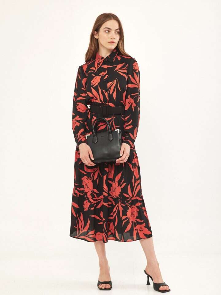 שמלת הדפסים באדום יין של גולברי. 500 שקל. | ליאור קסון