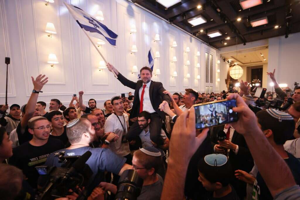 סמוטריץ' חוגג את הניצחון. | יוסי אלוני, פלאש 90