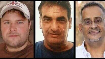 נרצחי הפיגוע ליד אריאל: מוטי אשכנזי, מיכאל לדיגין ותמיר אביחי הי"ד. צילומים באדיבות המשפחות