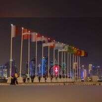 דגלי המדינות מתנוססים בקטאר, מונדיאל 2022. | AFP