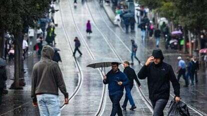 גשם בירושלים, | אוליבייה פיטוסי/פלאש90