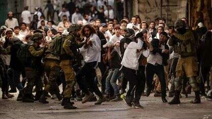העימותים בקסבה של חברון, בשבת שעברה. | AFP