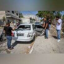 רכב של מחבלים בג'נין אחרי היתקלות עם כוח צה"ל. | נאסר אשתייה/פלאש90