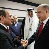 ארדואן וא-סיסי במפגשם בקטאר | EPA ארדואן וא-סיסי במפגשם בקטאר | EPA