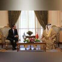 הרצוג ומלך בחריין חמד בן עיסא אאל ח'ליפה. | עמוס בן גרשום/לע"מ