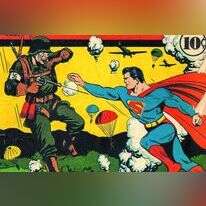 עיתון האס־אס פרסם מאמר תגובה זועם. סופרמן נלחם בנאצים. | מסך מ"סופרמן, הסדרה המצוירת", מתוך הקומיקס