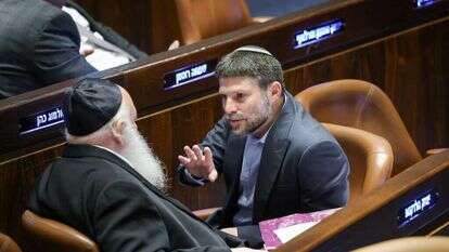 בצלאל סמוטריץ' ויצחק גולדקנופף במליאת הכנסת | דוברות הכנסת - נועם מושקוביץ