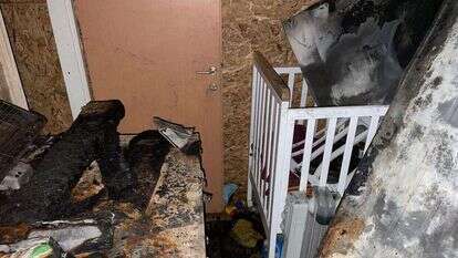 תיעוד נזקי ההצתה בבית משפחת יושובייב. | באדיבות המשפחה