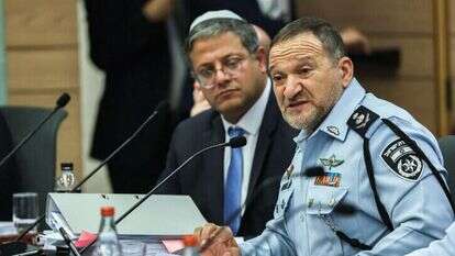 בן גביר ומפכ"ל המשטרה שבתאי. | יונתן זינדל, פלאש 90