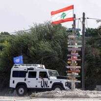 כוח או"ם בגבול לבנון. | MAHMOUD ZAYYAT / AFP