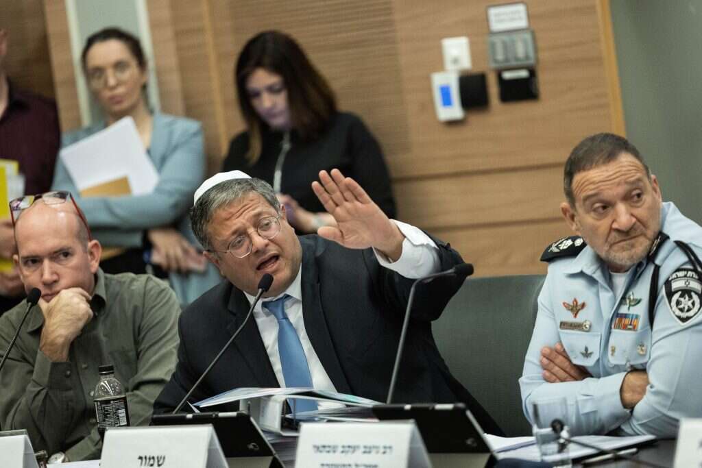 בן־גביר ומפכ"ל המשטרה שבתאי. | יונתן זינדל, פלאש 90