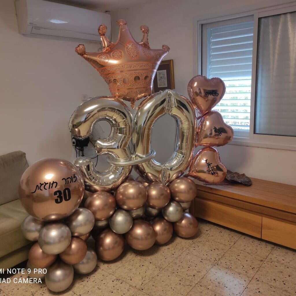 מעמד בלונים ליום הולדת 30 לאישה. קרדיט: פביאן אזולאי מעמד בלונים ליום הולדת 30 לאישה. קרדיט: פביאן אזולאי