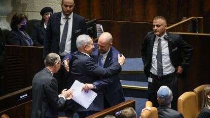 אמיר אוחנה עם נתניהו לאחר בחירתו ליו"ר הכנסת. | נועם מושקוביץ, דוברות הכנסת