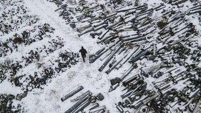 שרידי אמצעי הלחימה הרוסיים ליד חרקיב. | היידי לוין, הוושינגטון פוסט