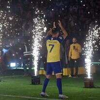 רונאלדו מוצג בערב הסעודית, אתמול. | AFP