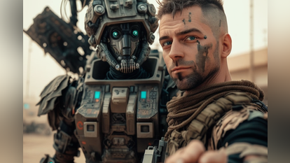 מה ביקשנו? חייל צה"ל מצלם סלפי עם חייל רובוט