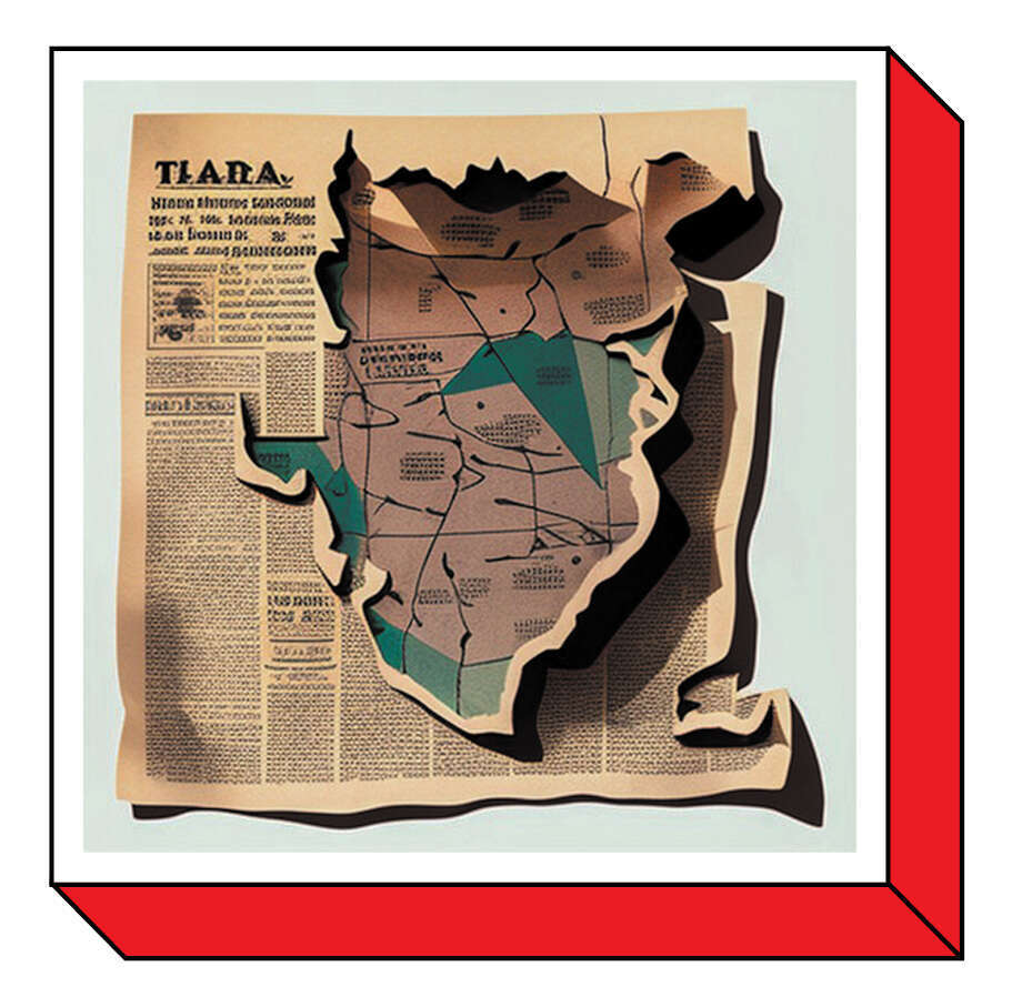 המפה שקיבלנו כשביקשנו כזו שתשרטט את הגבולות האמיתיים של ישראל, בגזירי עיתון