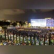 ההפגנה נגד הממשלה בכיכר הבימה, מוצ"ש, 14.1. | יונתן זינדל, פלאש 90