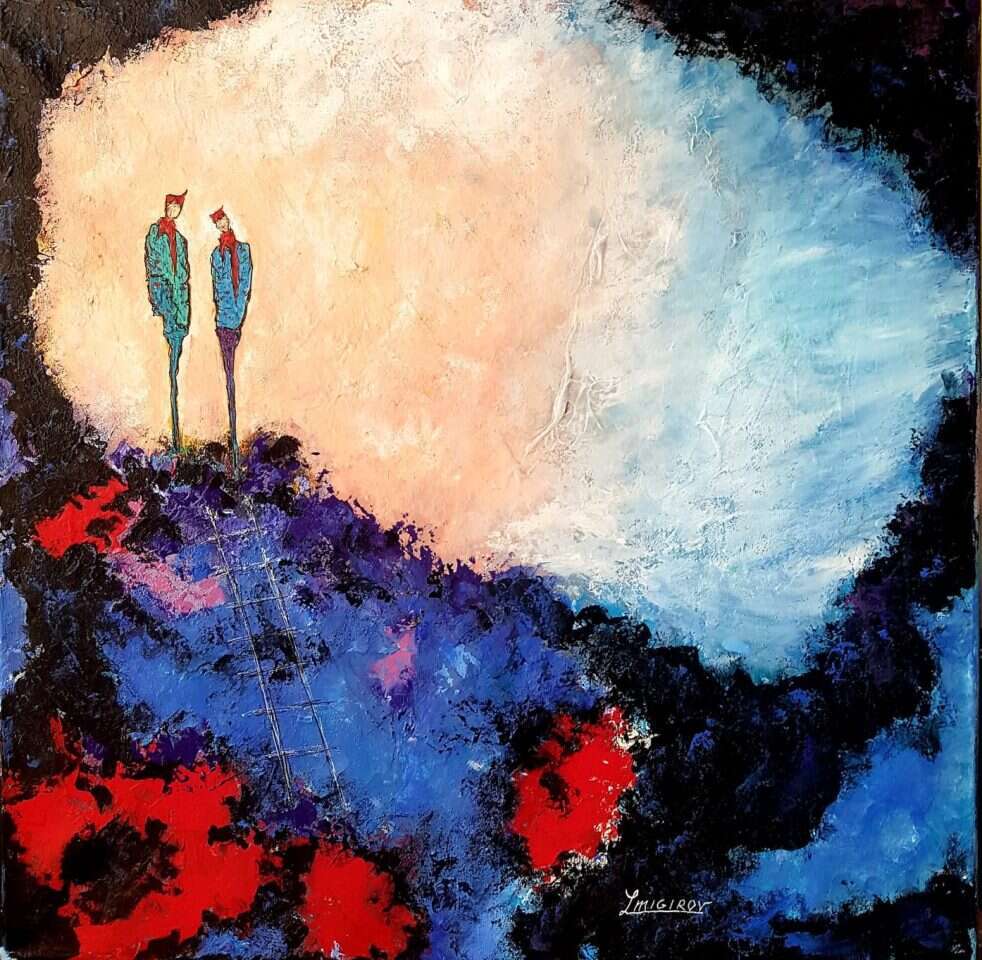 ללה מיגירוב, "אמנות השיחה", אקריליק, 2020