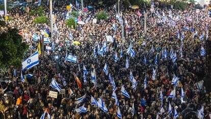 הפגנה נגד הרפורמה המשפטית. | יונתן זינדל, פלאש 90