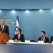 נתניהו, סמוטריץ', כהן וברקת במסיבת העיתונאים. | קובי גדעון /לע"מ