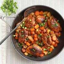 פרגיות בשום עם ירקות שורש. | אפרת ליכטנשטט