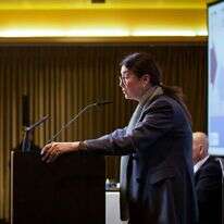 נשיאת בית המשפט העליון אסתר חיות בנאומה לפני שבועיים. | שיר טורם, פלאש 90