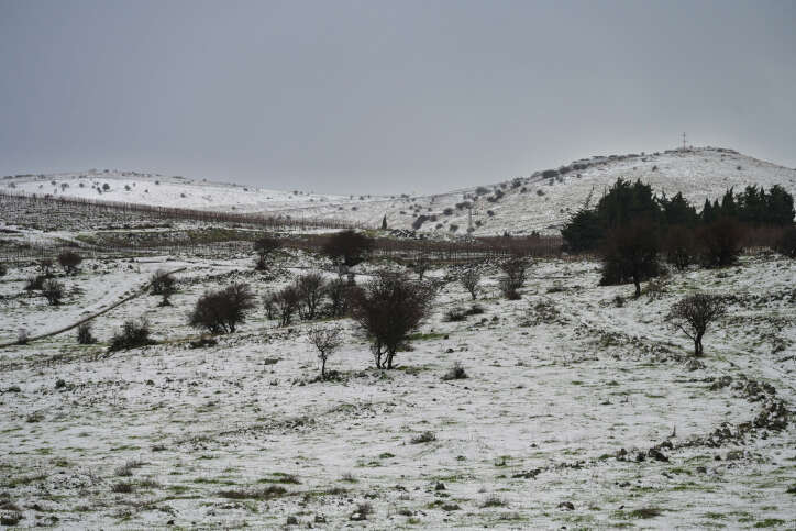 שלג קל בצפון רמת הגולן, בשבוע שעבר. | מיכאל גלעדי, פלאש 90