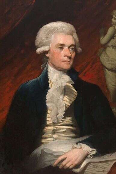 תומס ג'פרסון. בן 57 ב־1801, סגן הנשיא היוצא והנשיא הנבחר ממחברי הכרזת העצמאות, לוחם למען הדמוקרטיזציה של אמריקה. איור: הנרי אינמן | .