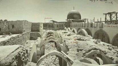 הר הבית החרב אחרי רעידת האדמה ב-1927. | באדיבות ארכיון רשות העתיקות