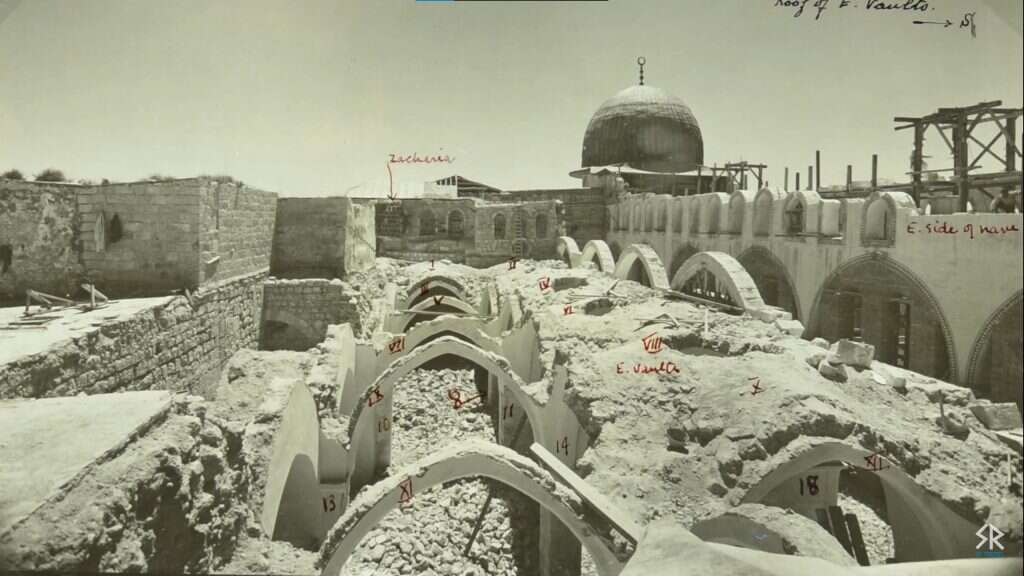 הר הבית החרב אחרי רעידת האדמה ב-1927. | באדיבות ארכיון רשות העתיקות